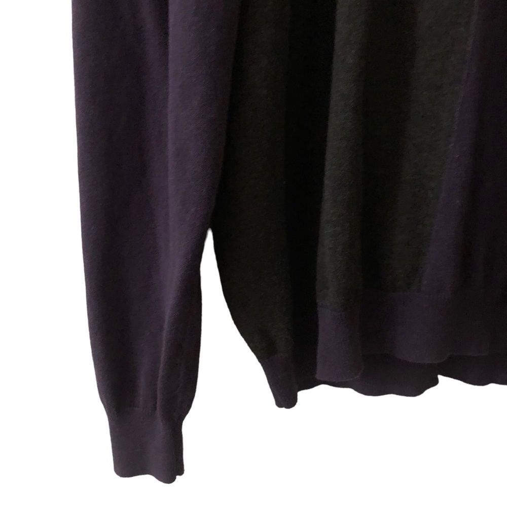 Vintage Perry Ellis Men’s Sweater - oversized purple black stripe pullover XL - Picture 5 of 8